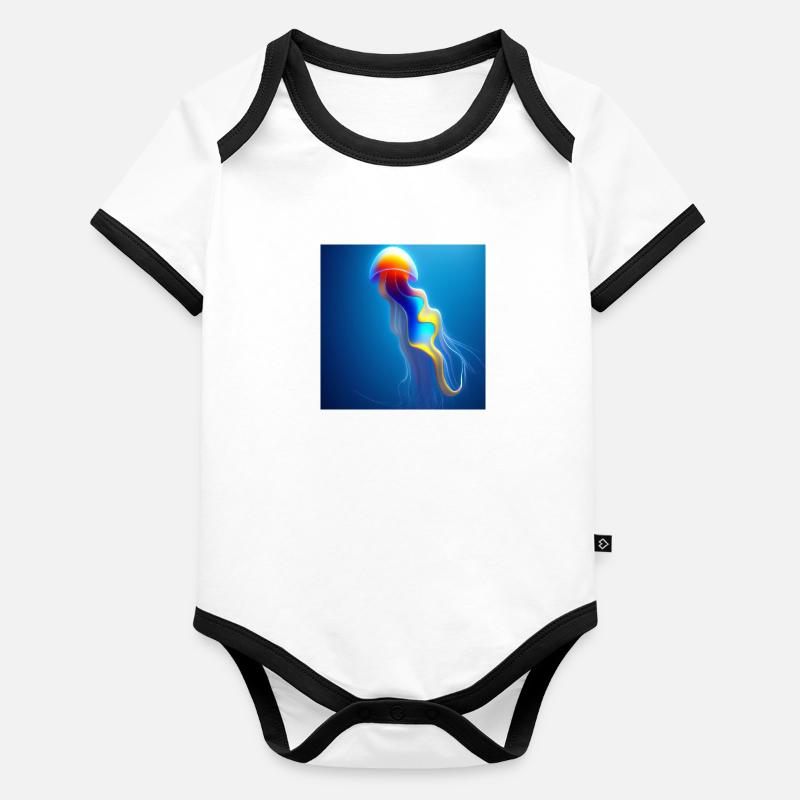 Méduse Body Bébé bio contrasté manches courtes