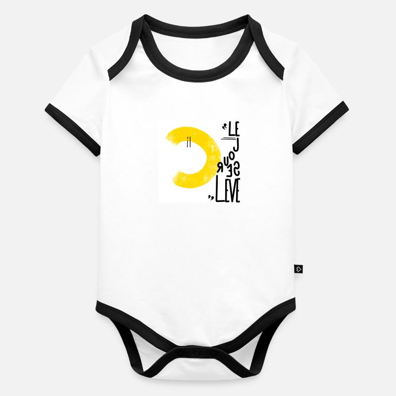 Le rayon du Soleil - Design Abstrait Body Bébé bio contrasté manches courtes