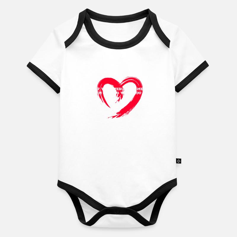Ne vous laissez jamais blanc Body Bébé bio contrasté manches courtes