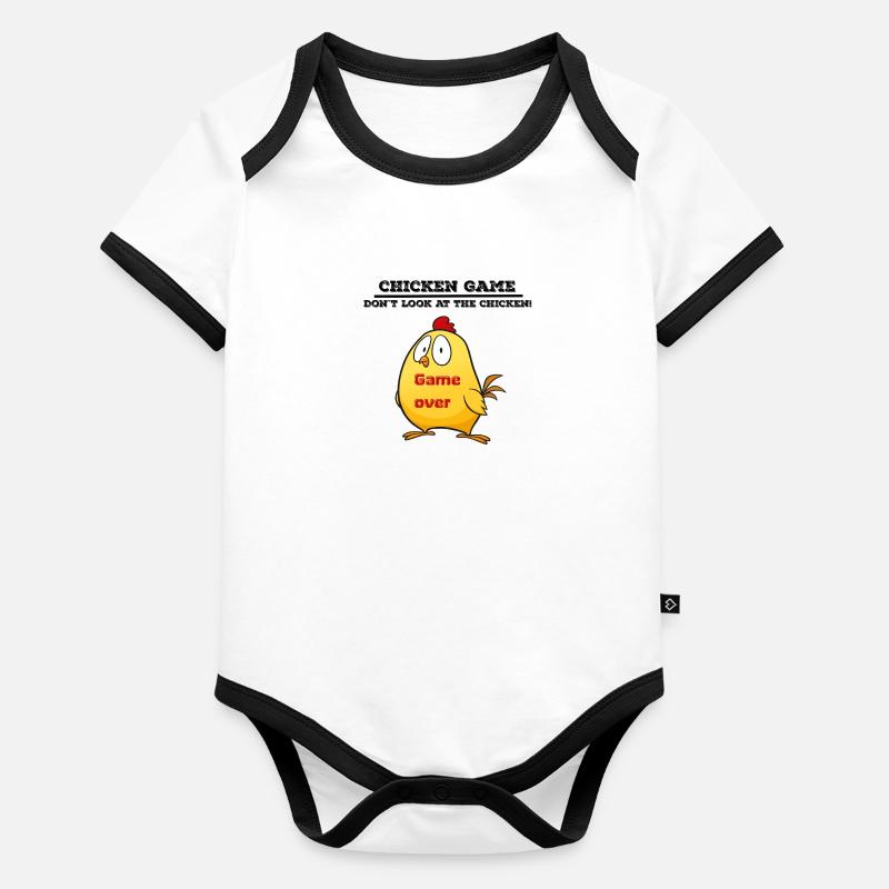 Jeu de poulet Body Bébé bio contrasté manches courtes