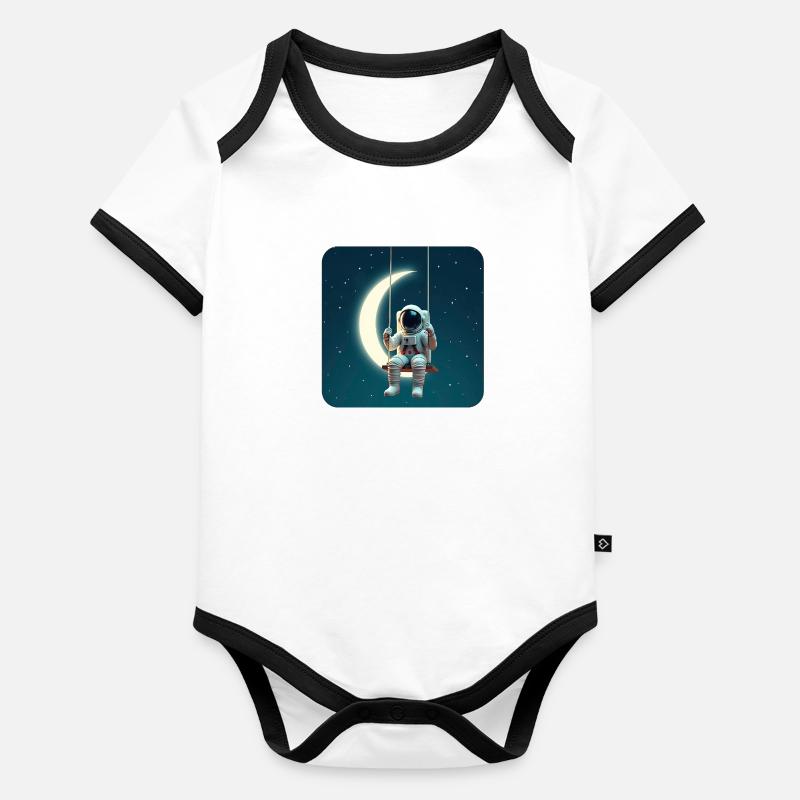 Astronaute sur Luna swing Body Bébé bio contrasté manches courtes