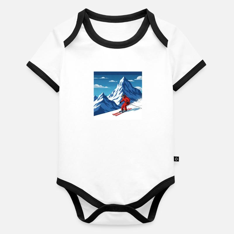 Fun on the slopes: skiing in the most beautiful mountains Organic Baby Contrasting Bodysuit
