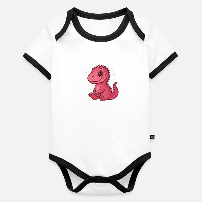 Pink Carcha Chibi Baby Bio-Kurzarm-Kontrastbody