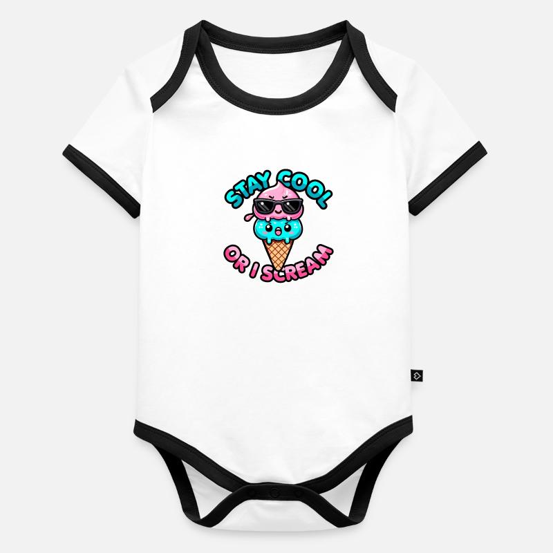 Kawaii Frozen Treat – Bleib cool oder ich schreie Baby Bio-Kurzarm-Kontrastbody