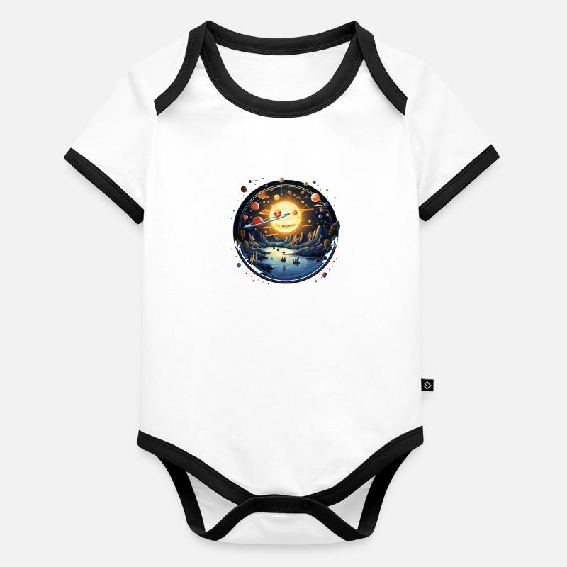 Die planetarische Odyssee Baby Bio-Kurzarm-Kontrastbody