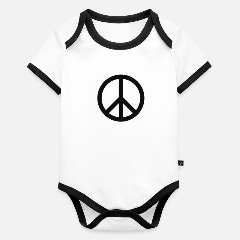 Peace Symbol Organic Baby Contrasting Bodysuit