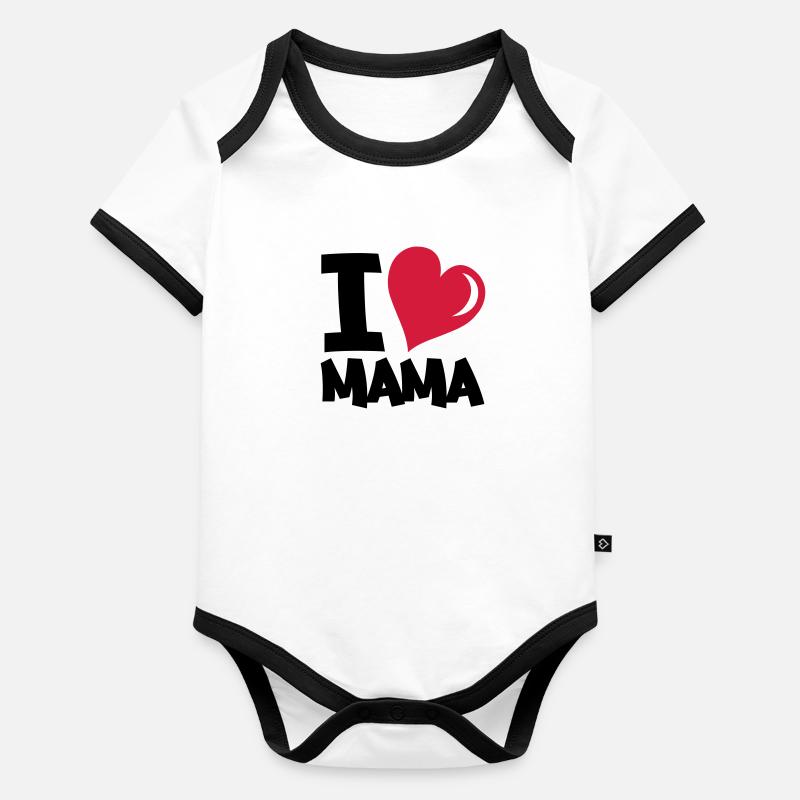 i_love_mama_2 Baby Bio-Kurzarm-Kontrastbody