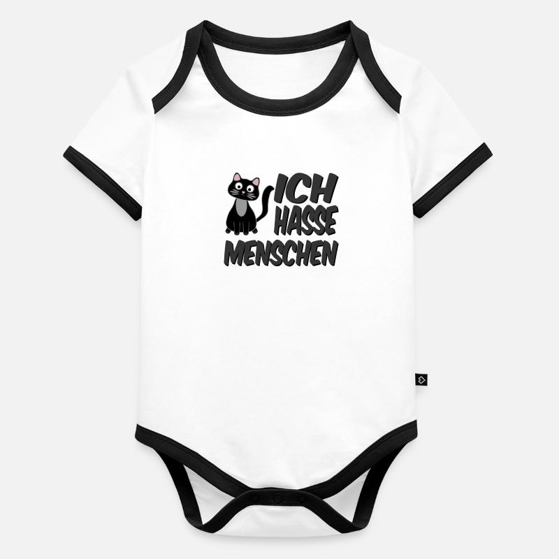 Ich hasse Menschen. Baby Bio-Kurzarm-Kontrastbody