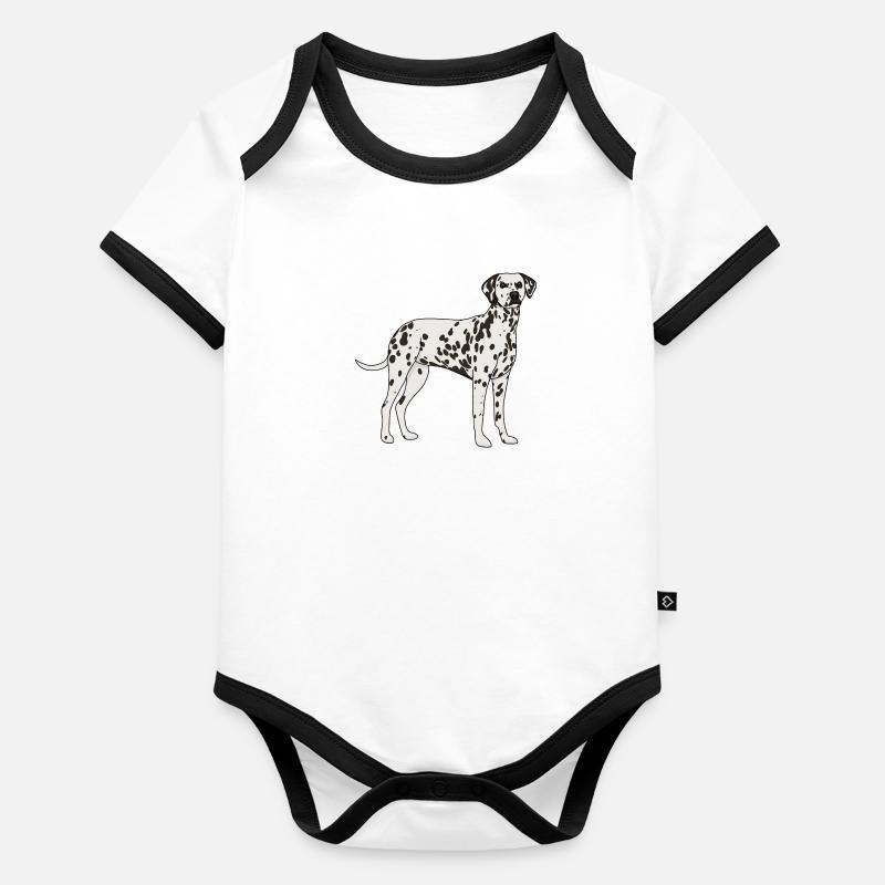 Dalmatien Body Bébé bio contrasté manches courtes