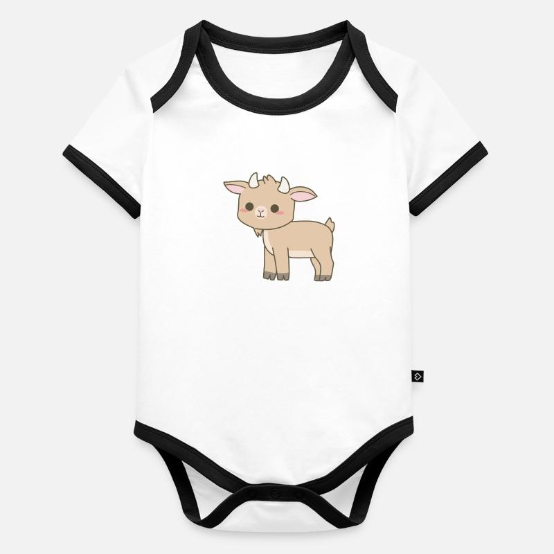 Chèvre Body Bébé bio contrasté manches courtes