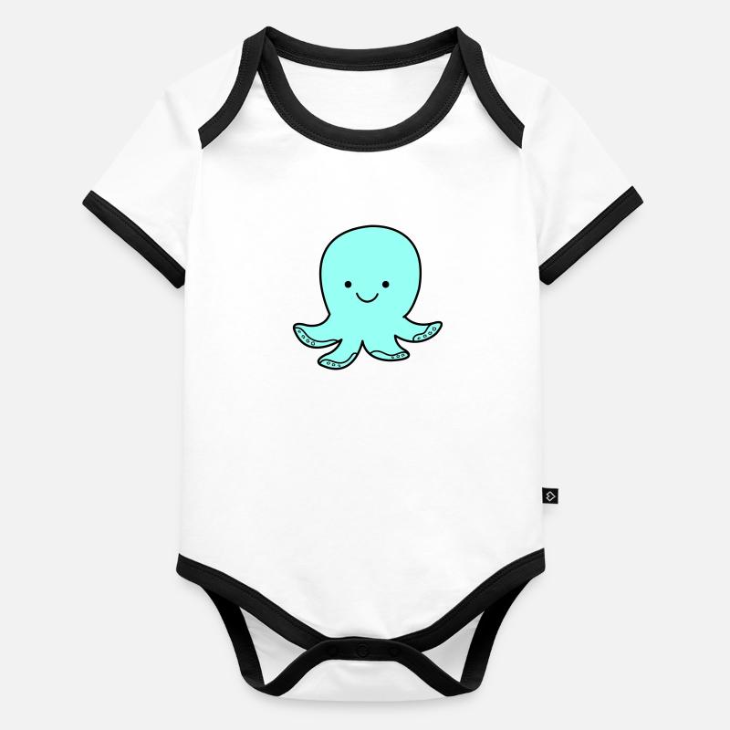Sourire de poulpe Body Bébé bio contrasté manches courtes