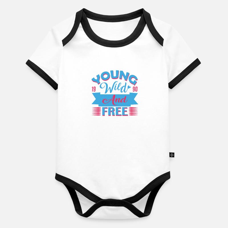 jeune sauvage et libre Body Bébé bio contrasté manches courtes