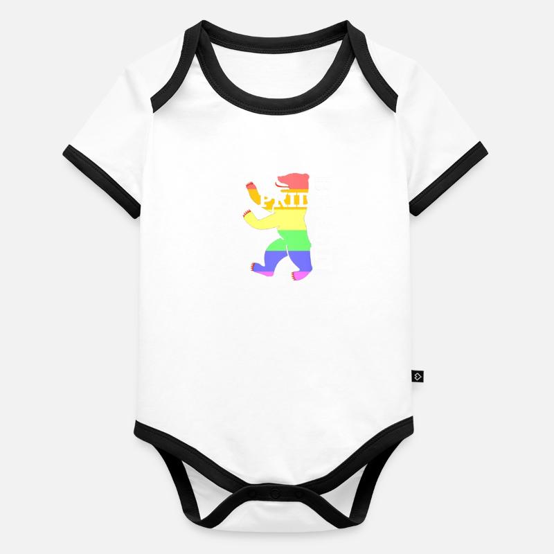 LGBT Berlin Pride Bear Body Bébé bio contrasté manches courtes