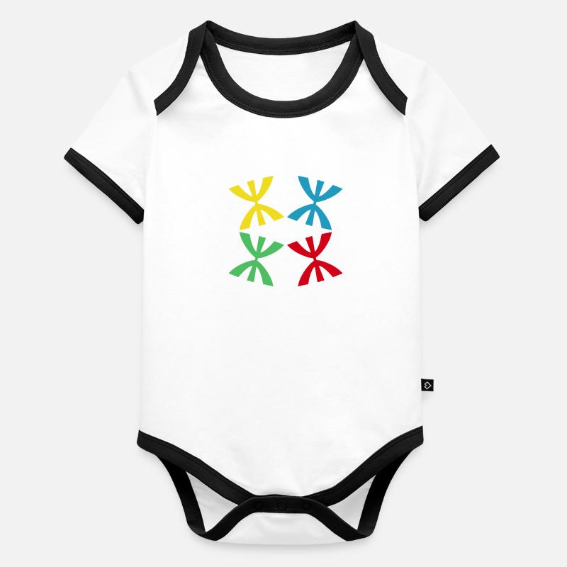 Der AMAZIGH-Platz Baby Bio-Kurzarm-Kontrastbody