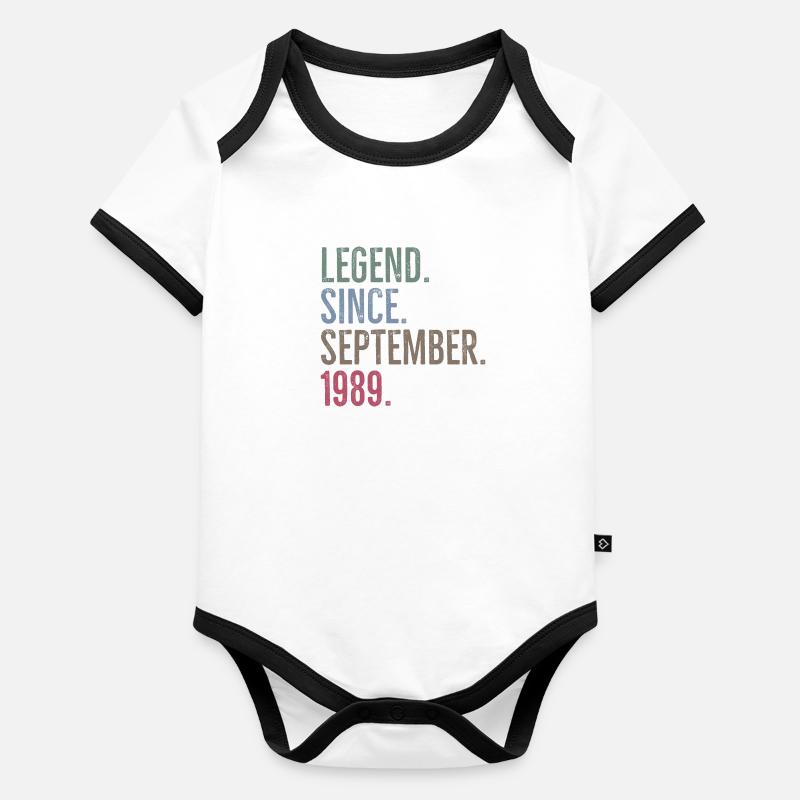 Legend Since September 1989 Organic Baby Contrasting Bodysuit