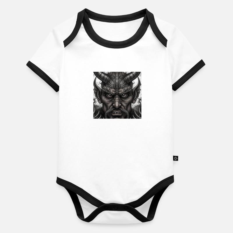 Visage du diable Body Bébé bio contrasté manches courtes