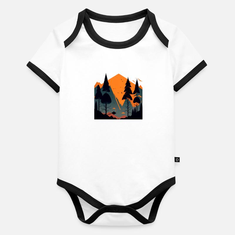 Simple landscape Organic Baby Contrasting Bodysuit