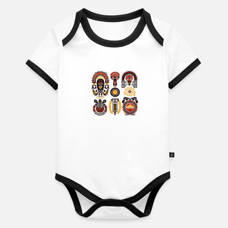 African folklore Organic Baby Contrasting Bodysuit
