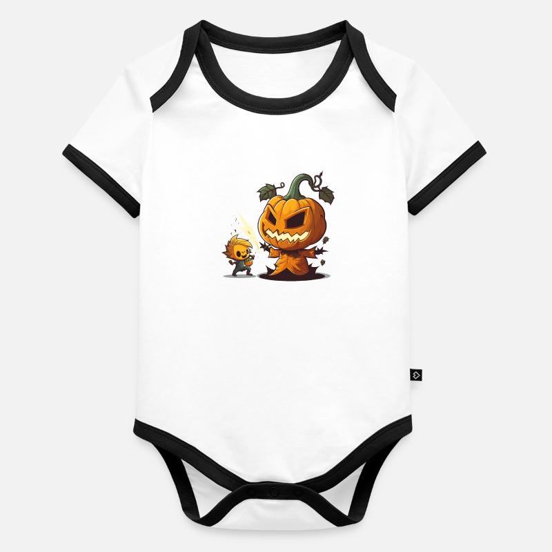 Pumpkin Carving Pro Organic Baby Contrasting Bodysuit