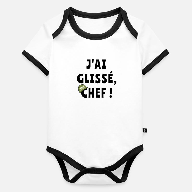 J’ai glissé chef Body Bébé bio contrasté manches courtes