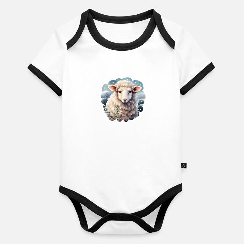 Moutons d’hiver Body Bébé bio contrasté manches courtes