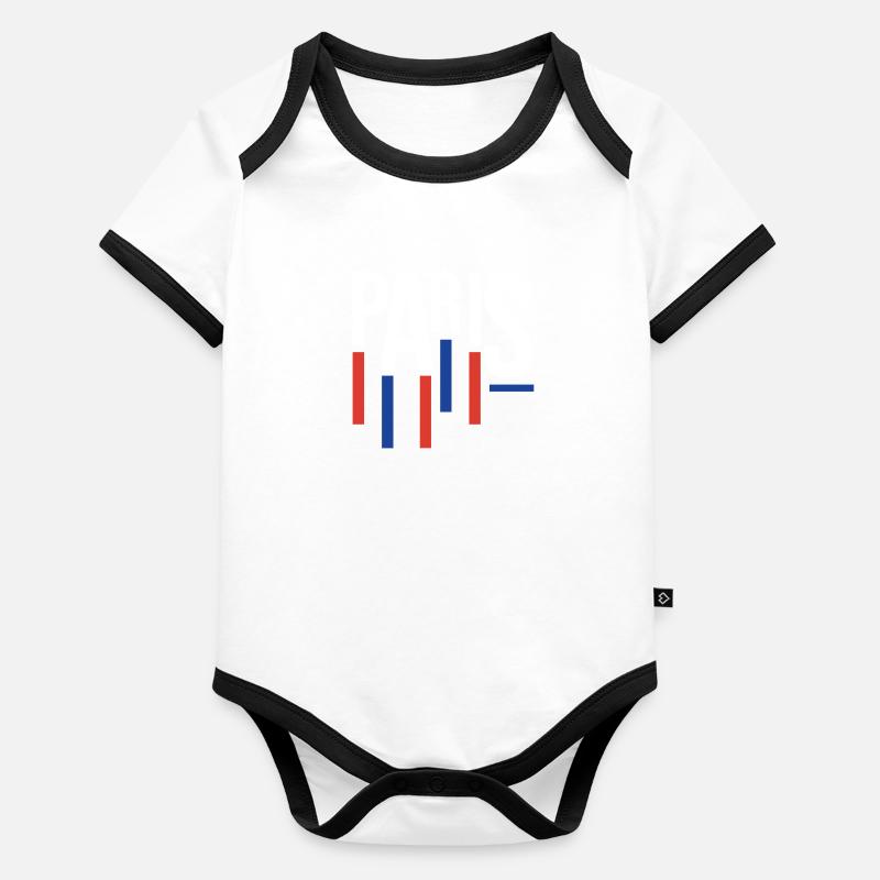 Souvenir classique de Paris Body Bébé bio contrasté manches courtes