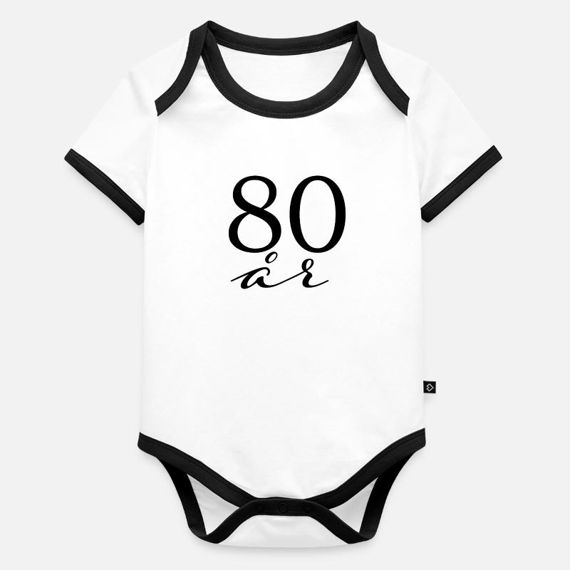80 ans Body Bébé bio contrasté manches courtes