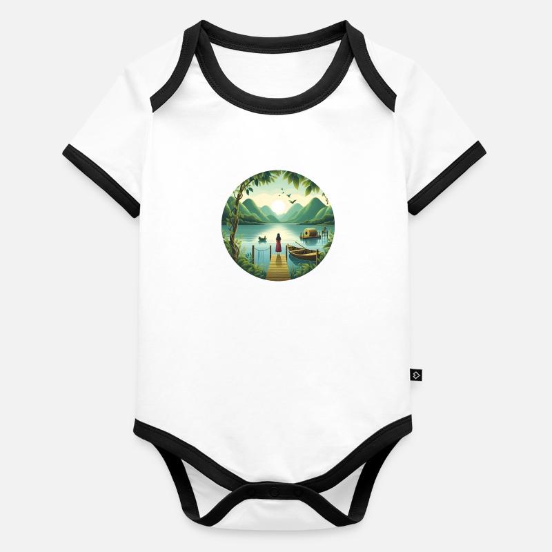 Addiction to lakes Organic Baby Contrasting Bodysuit