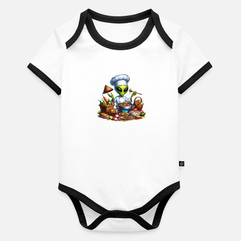 Alien Cooking Organic Baby Contrasting Bodysuit