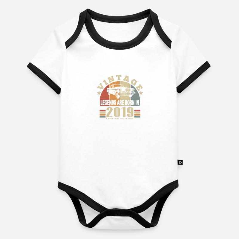 Vintage 2019 Legend Born Body Bébé bio contrasté manches courtes
