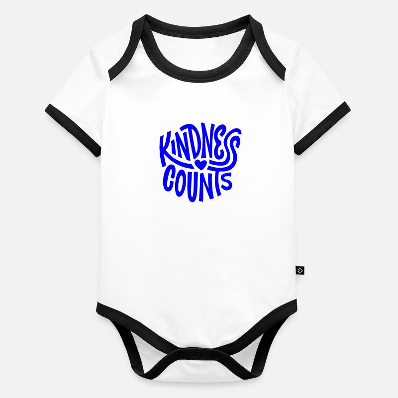 Kindness Counts, Motivational Statement Quote Organic Baby Contrasting Bodysuit