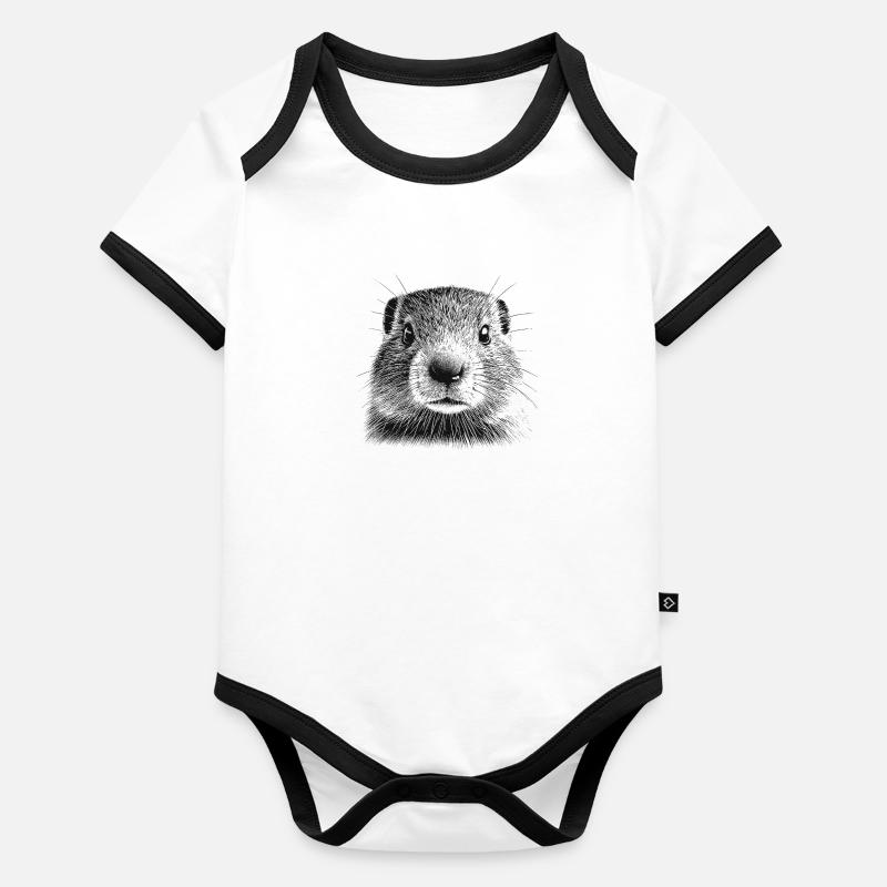 Marmotte Body Bébé bio contrasté manches courtes