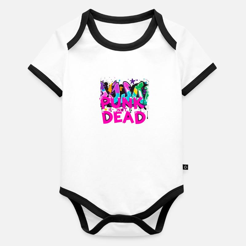 punk is not dead ,buchstaben ,graffiti,typo Baby Bio-Kurzarm-Kontrastbody