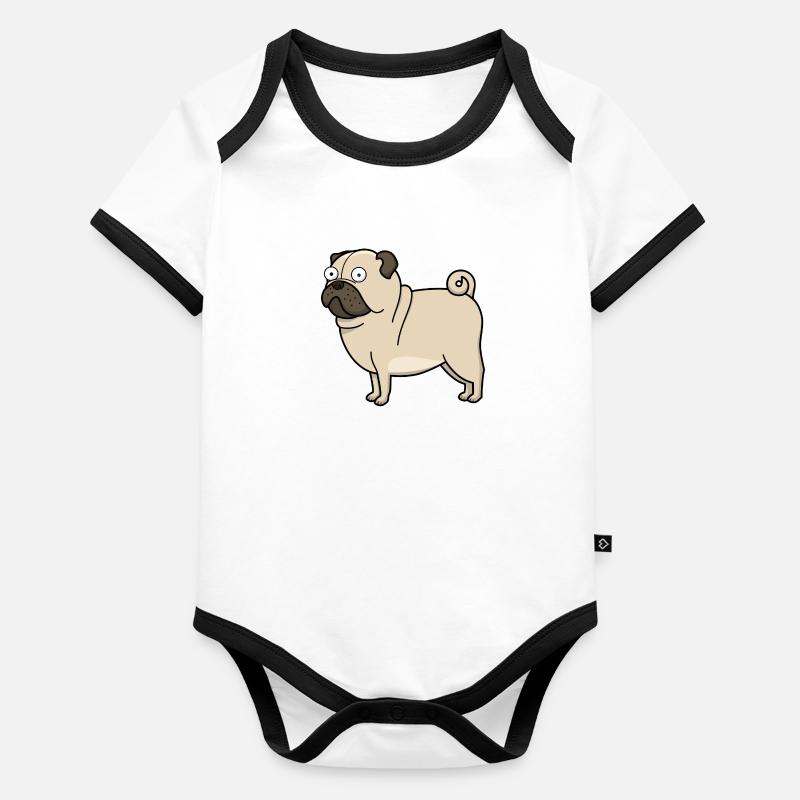 Derp Pug Organic Baby Contrasting Bodysuit