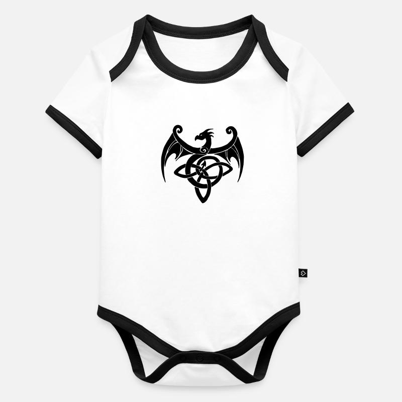 Celtic dragon Organic Baby Contrasting Bodysuit