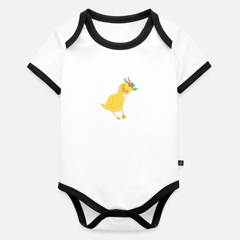 canard Body Bébé bio contrasté manches courtes