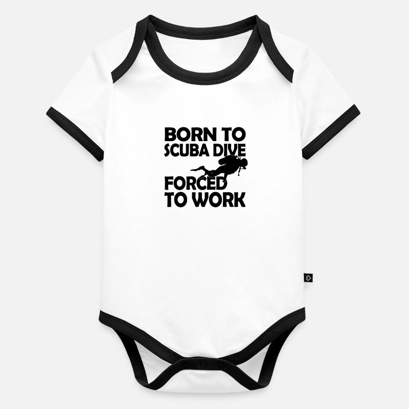 né pour plonger Body Bébé bio contrasté manches courtes