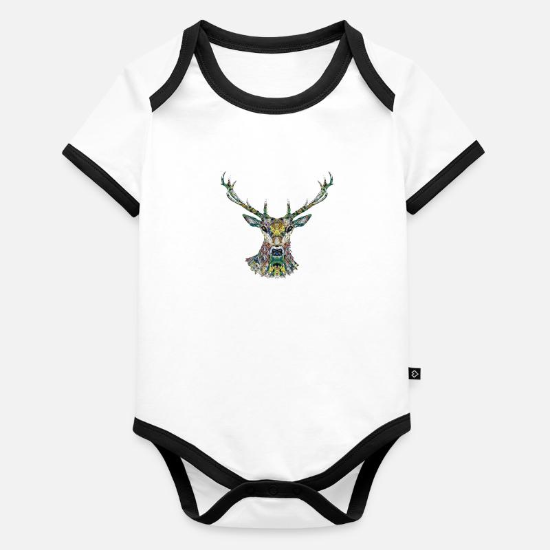 deer Organic Baby Contrasting Bodysuit