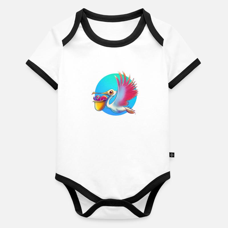 Pelican Delivery Baby Bio-Kurzarm-Kontrastbody