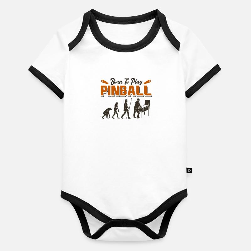 Evolution Born To Play Pinball / Flipper Flippern Body Bébé bio contrasté manches courtes