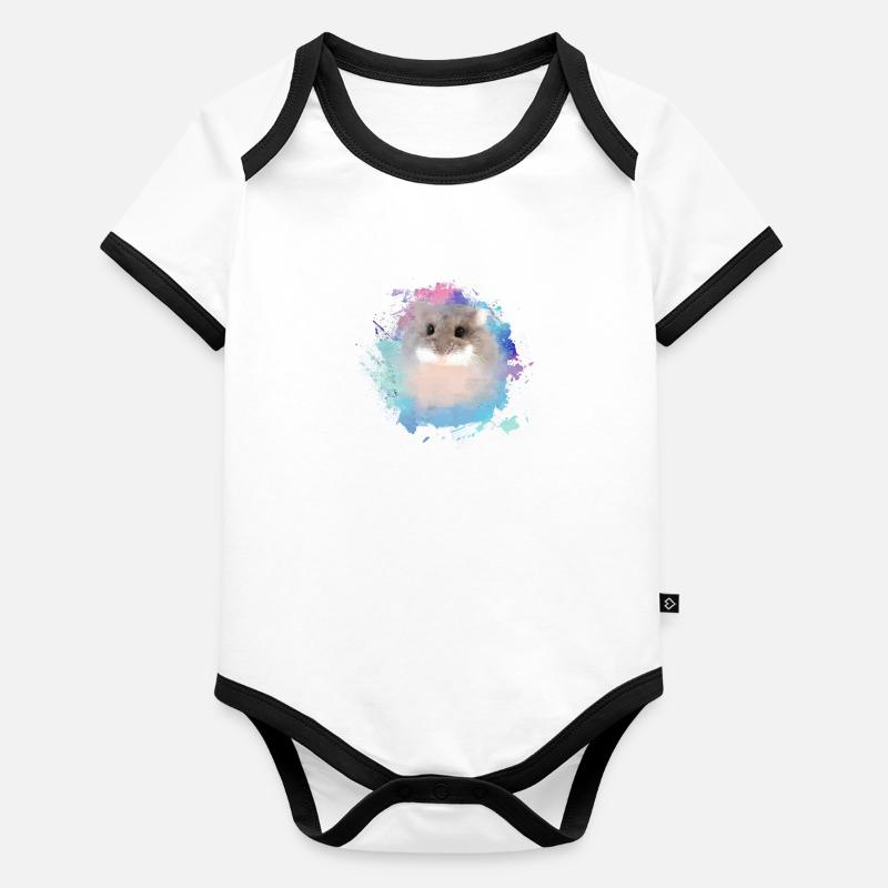 dwarf hamster,hamster,colorful,graffiti,painting Organic Baby Contrasting Bodysuit