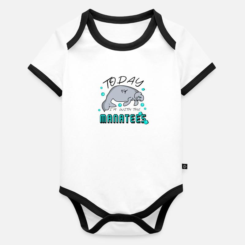 Lamantin - Dicton de lamantin Body Bébé bio contrasté manches courtes