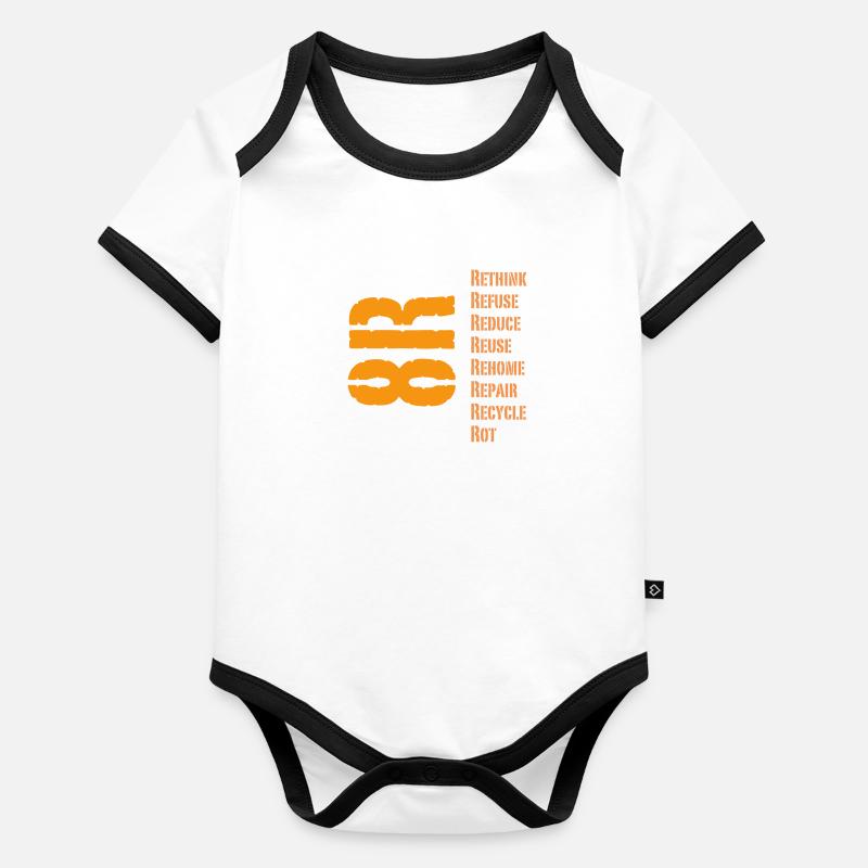 Recyclage Body Bébé bio contrasté manches courtes
