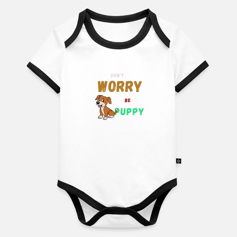 Mach dir keine Sorgen, sei glücklich Baby Bio-Kurzarm-Kontrastbody