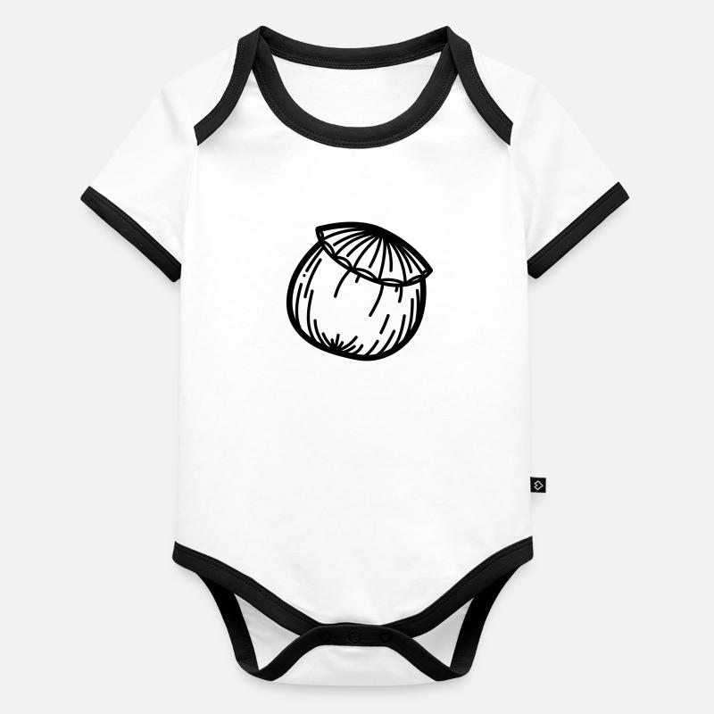 Fleur de pavot Body Bébé bio contrasté manches courtes