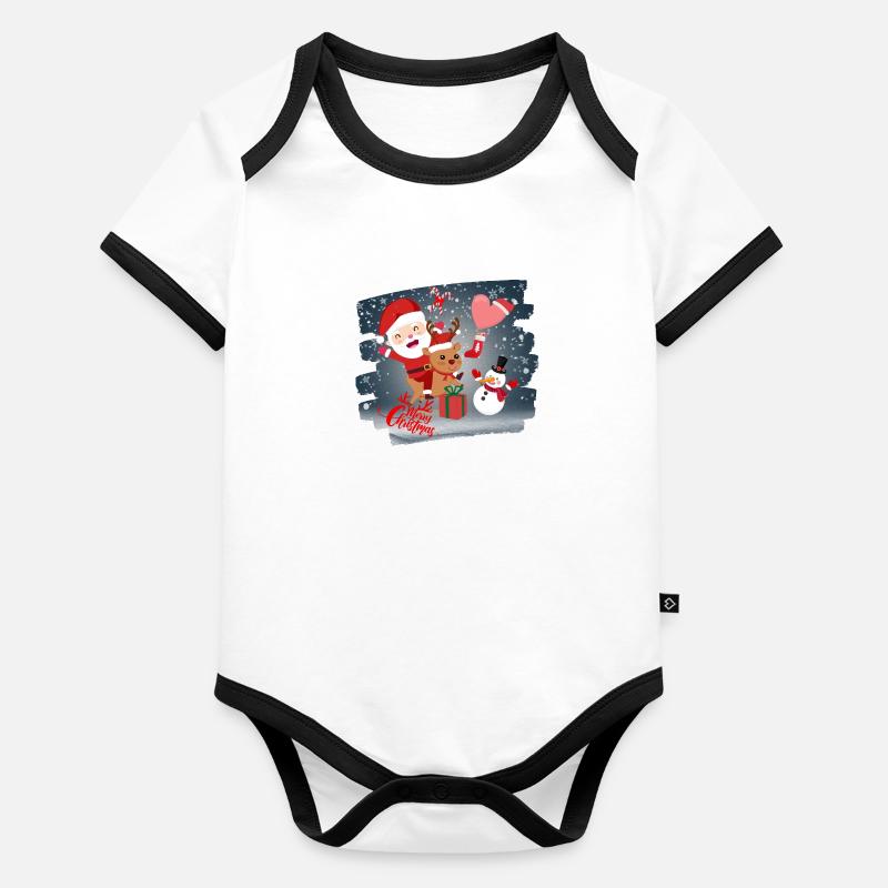 Joyeux Noël Body Bébé bio contrasté manches courtes