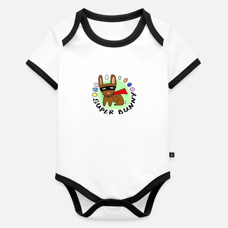 Super Lapin Body Bébé bio contrasté manches courtes