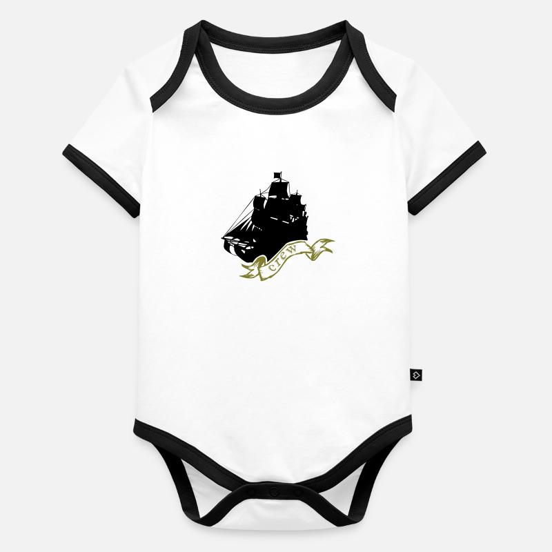 piratenschiff Baby Bio-Kurzarm-Kontrastbody