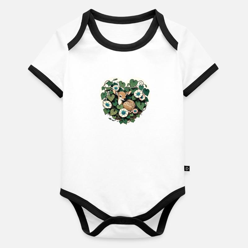 Fauve de printemps Body Bébé bio contrasté manches courtes