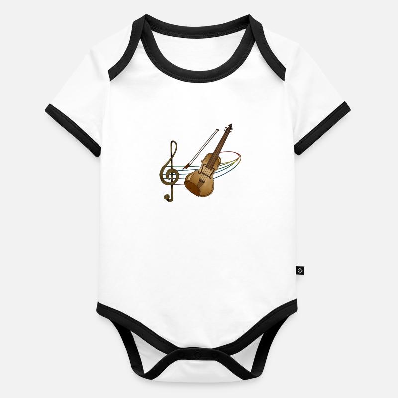 Violon Body Bébé bio contrasté manches courtes